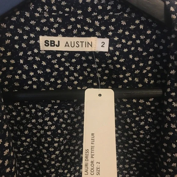 SBJ Austin Floral Laurie Tie Front Long Sleeve Dress Blue Size 2 - Picture 7 of 7